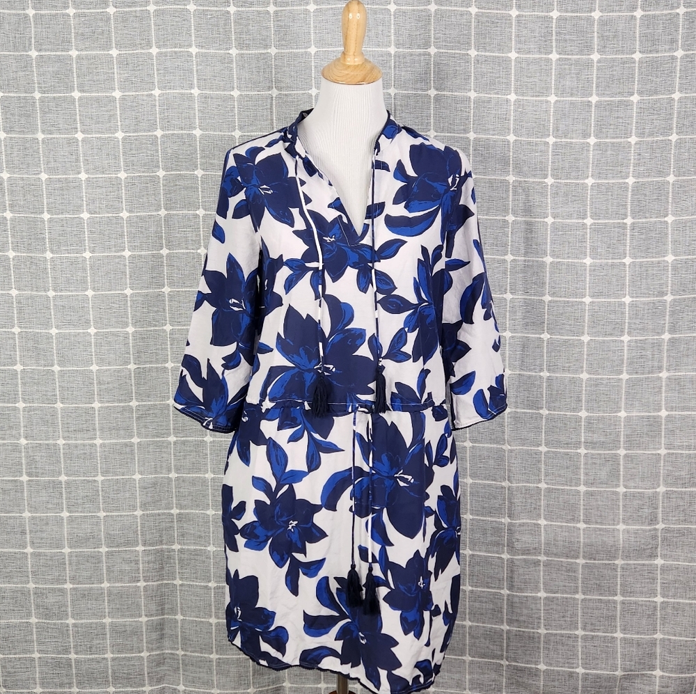 DRAPER JAMES Sea Pines Tropical Floral Tie Waist Beach Cover Up